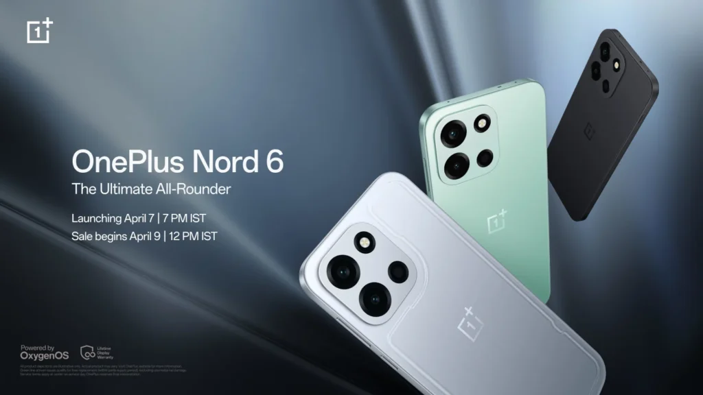 OnePlus Nord 6 Specifications and India Launch Details OnePlus Nord 6 5G in Holographic Quick Silver and Fresh Mint showing its new squarish camera island and 165Hz ProXDR display