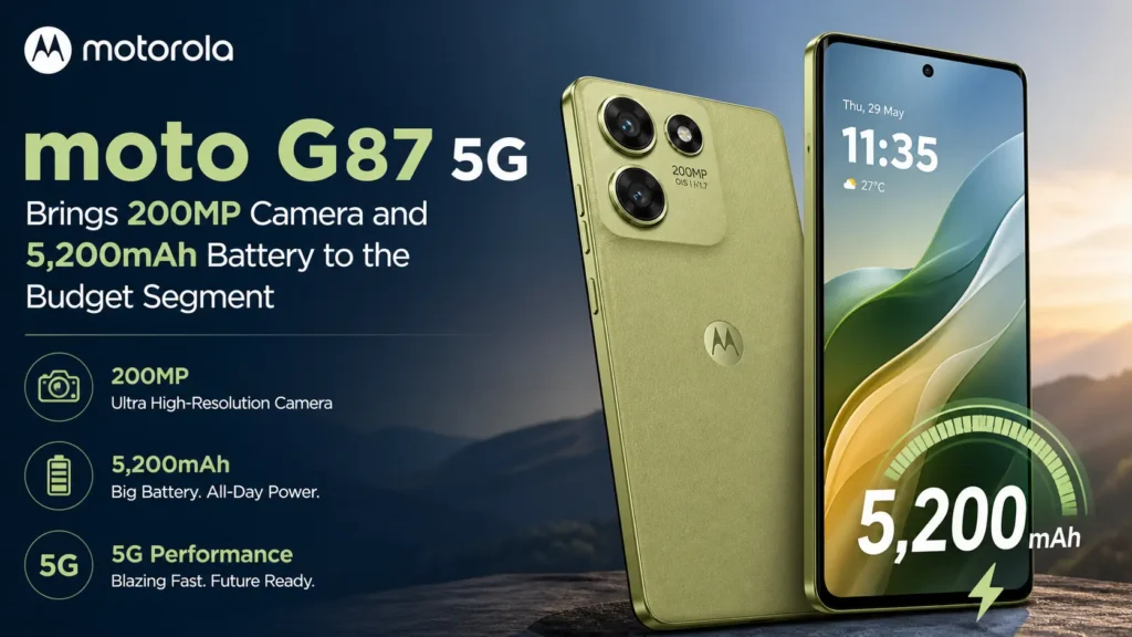 Moto G87 5G with 200MP main camera and 6.78-inch Extreme AMOLED display