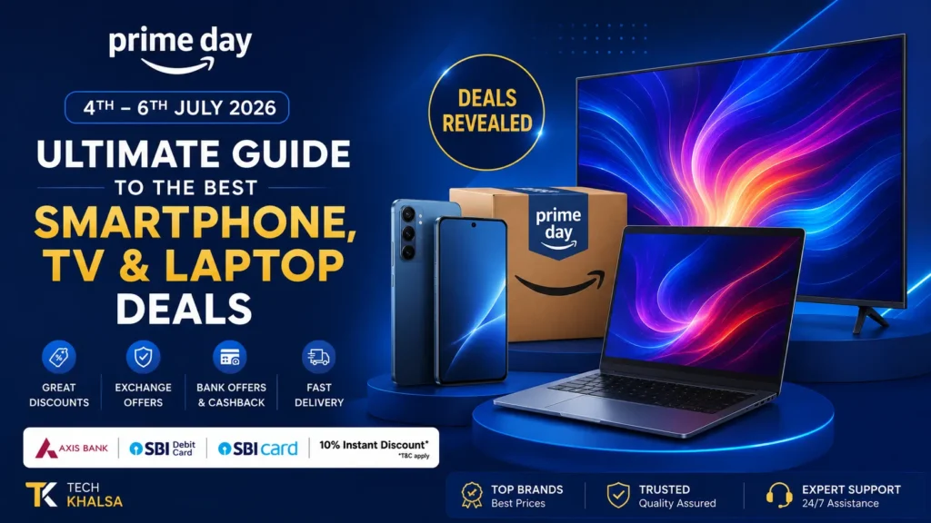 Amazon Prime Day 2026 India top deals on smartphones, laptops, and 4K smart TVs.