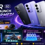 Realme P4R 5G in Lavender Glare featuring a massive 8,000mAh battery and 144Hz display.