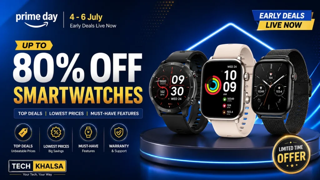 Best deals on smartwatches during Amazon India sale featuring premium Apple, Samsung, and budget boAt wearables.