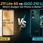 iQOO Z11 Lite 5G vs iQOO Z10 Lite 5G side-by-side comparison showing battery capacities and display refresh rates.