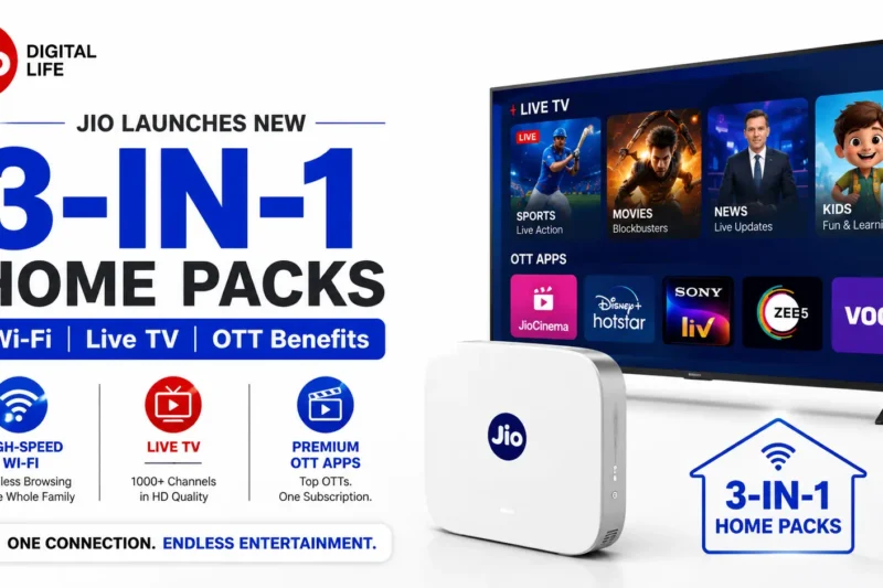 Jio Launches New 3-in-1 Home Packs in India with Wi-Fi, Live TV and OTT Benefits